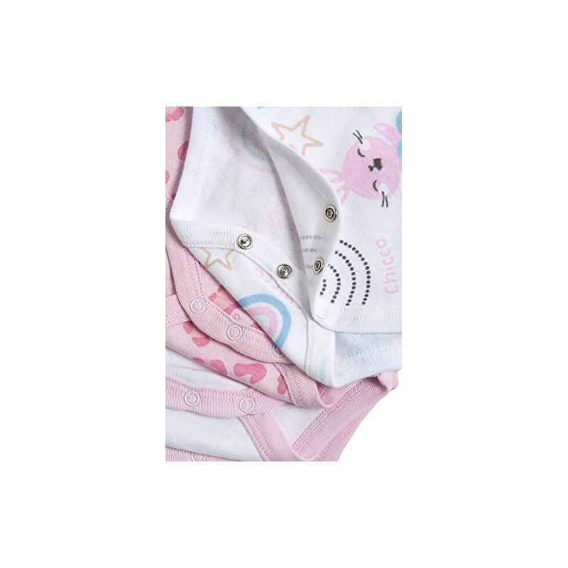 Chicco, Baby Boys Short Sleeve Cotton Bodysuits Set, White/Rose