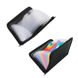 2 PCS Receipt Organiser, Receipt Holder, Receipt Folder, Expanding Flashcard Organiser, Zippered Expandable Accordion Folders for Storage Receipt,Invoice,Coupon, Monthly Budget Planner Organiser，flash
