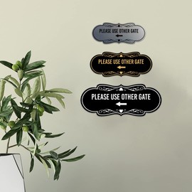 Signs ByLITA Designer Please Use Other Gate Left Arrow Sign (Blue) - Large