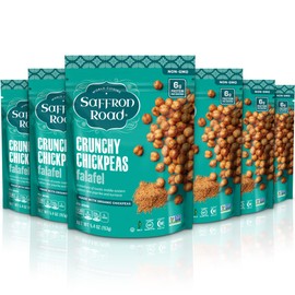 Saffron Road Organic Crunchy Chickpea Snacks-Gluten Free, Non-GMO, Kosher, Vegan (Falafel, 5.4 oz (6 Pack))