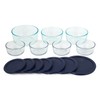 Pyrex Simply Store 14-Piece Round Glass Food Storage Set, Blue