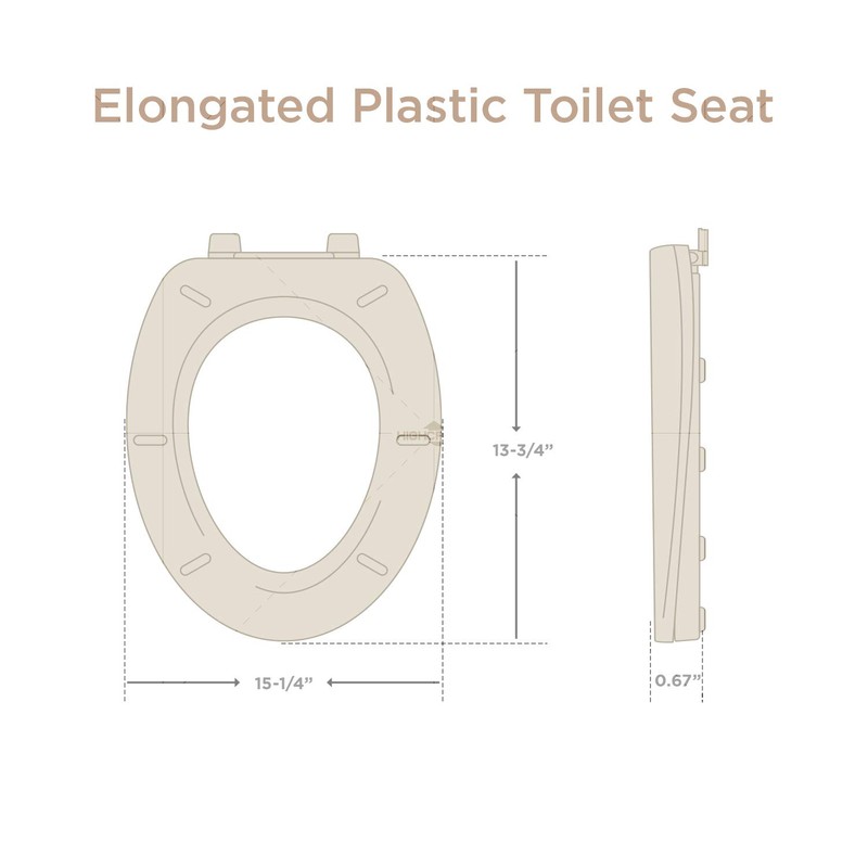Highcraft B4TSPE Elongated Plastic Toilet Seat Slow Close ∙ Easy
