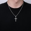Kakonia 925 Sterling Silver Cross Necklace for Men Women 3mm