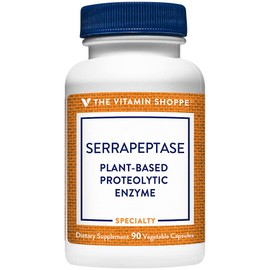 The Vitamin Shoppe Serrapeptase 344MG, Plant-Based Proteolytic Enzyme, Supports a Healthy Inflammation Response Following Intense Physical Activity (90 Veggie Capsules)