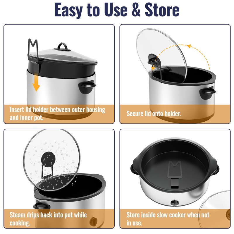 NiHome Slow Cooker Lid Holder for Hands-Free Cooking, Fits Various
