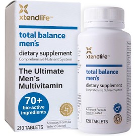 Xtendlife Total Balance Men's Daily Multivitamin & Mineral - 70+ Nutrients for Complete Immune, Heart, Digestive, and Cellular Health - 30 Day Supply