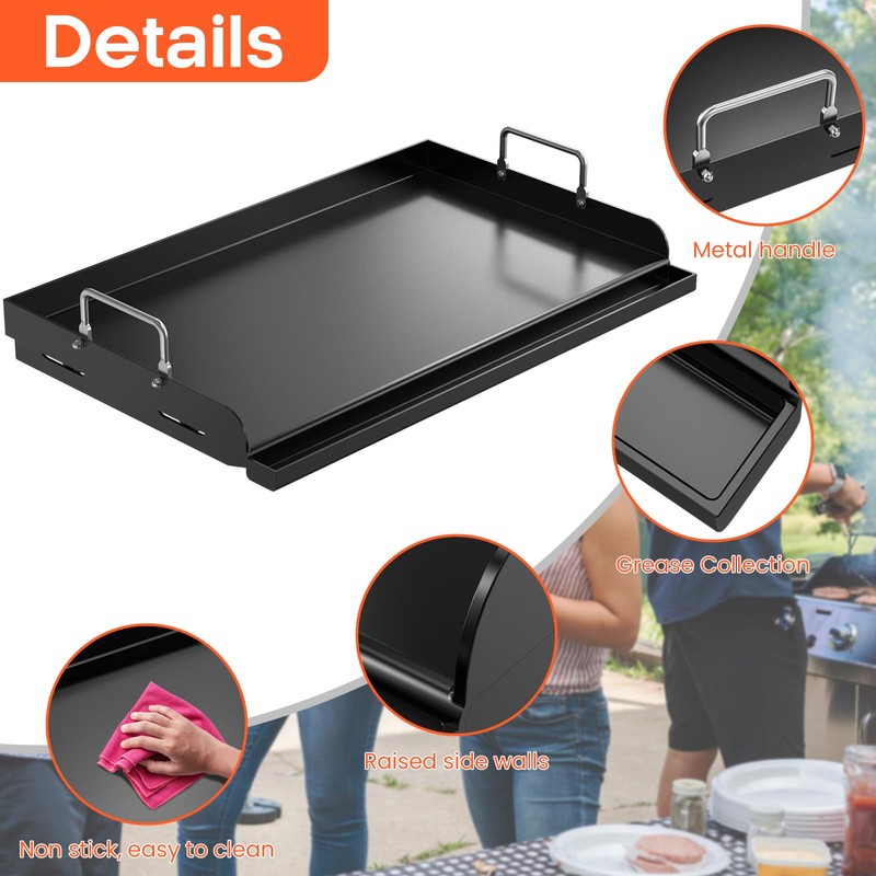 Griddle For Gas Grill, 25" x 16" Large Ceramic Coating