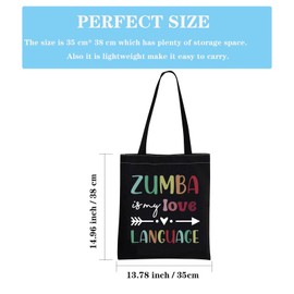 Zumba Lover Gift Zumba Teacher Appreciation Gift Zumba is My Language Zumba Dance Fitness Instructor Coach Gift Makeup Bag (Zumba Tote EU)