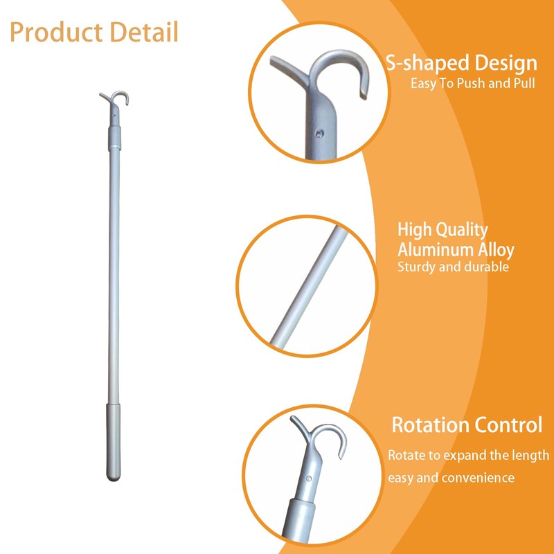 2Pcs 18‘’-32‘’ Telescopic Draw Rod for Cordless Roller Shades Draw