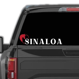Sinaloa Mexico Stickers para Trocas Calcomanias para Autos Estilo Ranchero con Caballo Western Decal Mexican Stickers for Trucks and Cars (4" x 16")