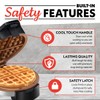 Gourmia Belgian Waffle Maker – Compact Design with Upright Storage,