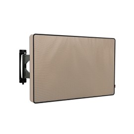 iBirdie Outdoor TV Cover 70 to 75 inch Weatherproof, Cover Size 68" L x 42" H, Waterproof for Outside Flat Screen 70 to 75 inch TV, Light Brown, 600D Thick Fabric Screen Protector with Bottom