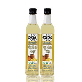 De La Rosa Organic White Balsamic Vinegar, Aged in Spanish Wood Barrels, Kosher for Passover, Vegan & Gluten-Free, Great for Salad Dressing, Marinades, Organic Balsamic Vinegar 16.9 Oz (Pack of 2)