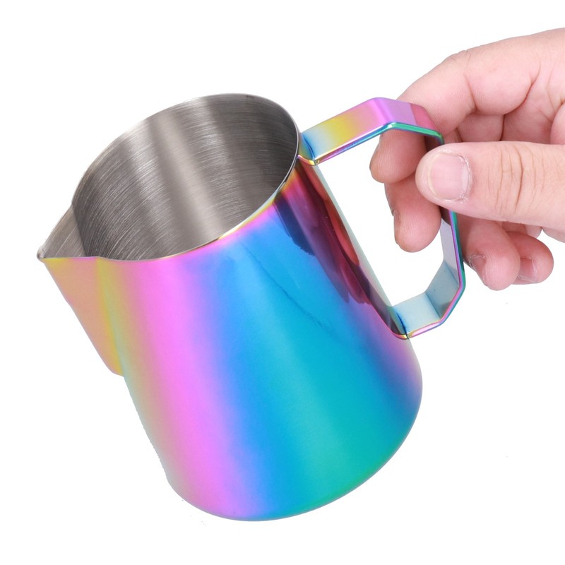Coffee Frothing Cup Colorful 600ml Milk Frothing Pitcher 304 Stainless