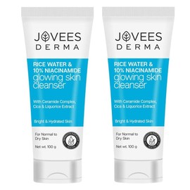 Metrey Herbotech Jovis Derma Rice Water and 10% Niacinamide Glowing Skin Cleanser, 100g, Pack of 2