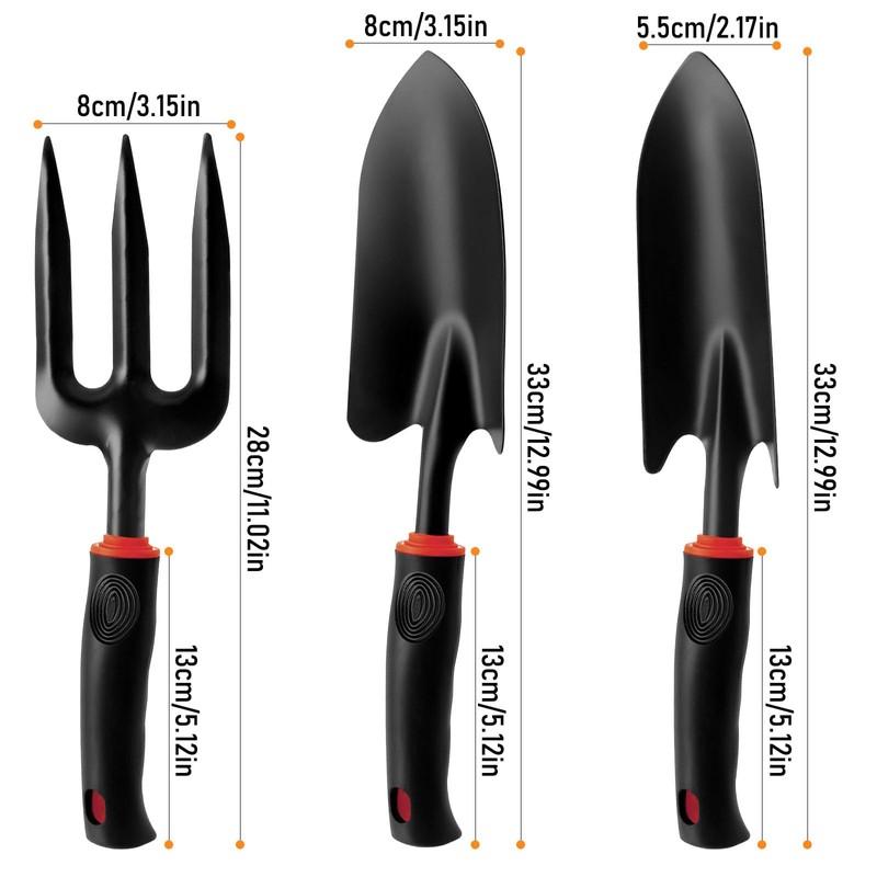 AUSYIWI Garden Tools Aluminium Garden Hand Tools with Non-Slip Rubber