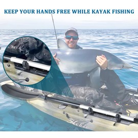 Huntury Kayak Paddle Holder, Kayak Fishing Net Holder, Kayak Fishing Poles Holder, Kayak Track Mount Accessories, Pack of 2