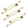 Long Handle Ice Tea Spoons Set Ice Cream Leaf Spoon