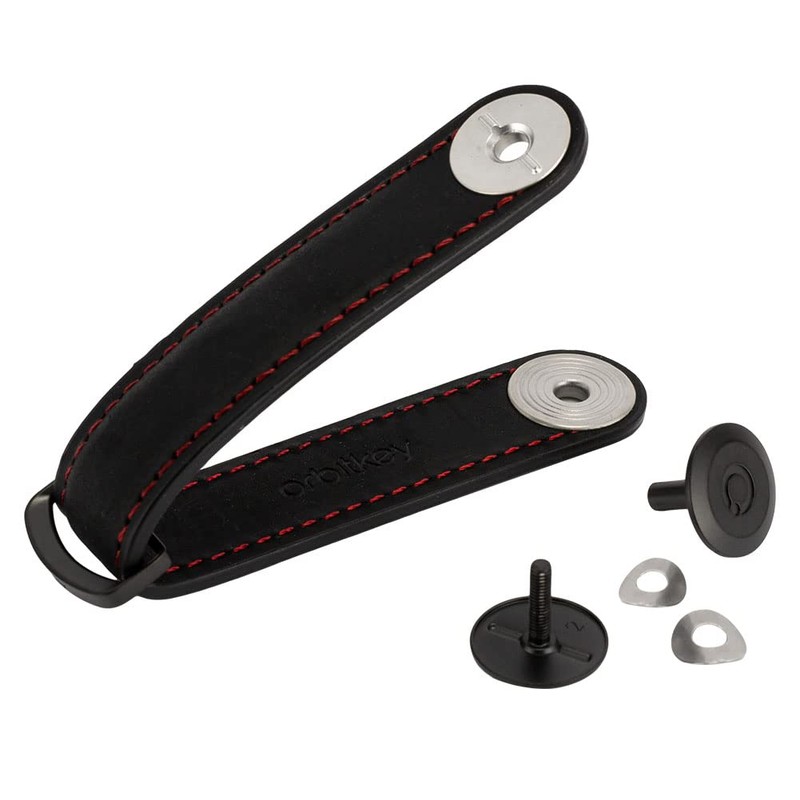 Orbitkey CHLO-2-OBRDBK Keychain, Leather, Key Case, Key Cover, Key Organizer,