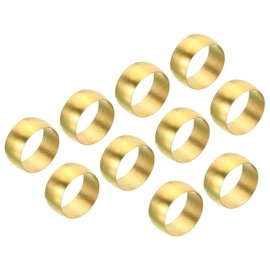 PATIKIL 14mm Tube OD Brass Compression Sleeves Ferrules, 25 Pack Brass Ferrule Fitting Brass Compression Fitting Assortment Kit for Air Water Gas Pipe