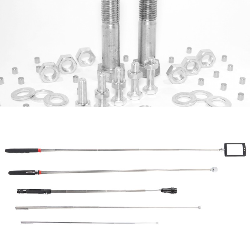 5PCS Telescoping Magnetic Pickup Tool Rubber Steel 1.5 3 15lb