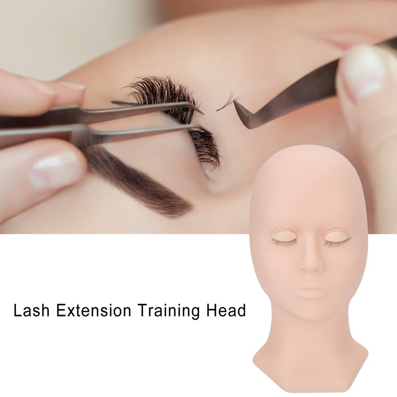 Eyelash Extension Mannequin Head with 3 Pairs Removable Eyelids,Eyelash Mannequin