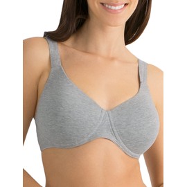 Fruit of the Loom Women's Anti-Gravity Wire-Free Bra, Heather Grey, 42DD