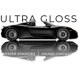 VViViD+ Ultra Gloss Premium Vinyl Car Wrap Film (1.5ft x 5ft, Gloss Piano Black)