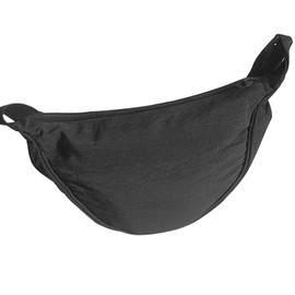 Crescent Bag for Women Men Small Nylon Crossbody Lightweight Shoulder Purse Travel Waist Bag (Black)