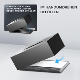 ovimar Styggehoe Cosmetic Tissues Box | Made of Fine Stainless Steel | Gunmetal | Tissue Dispenser, Paper Towel Dispenser or Cosmetic Tissue Dispenser for Bathroom, Kitchen or Dining Table | Optional