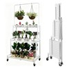 HomiShare 4-Tier Foldable Plant Stand with Wheels, No Tools Assembly,