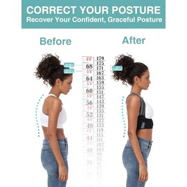Corrector de postura para mujeres y hombres, enderezador de espalda con correas BI, corrector de postura con soporte de espalda de fibra de bambú, alivio instantáneo del dolor de espalda supe