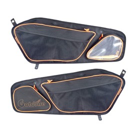 Sresk RZR PRO XP Door Bags, 2 Pack RZR PRO XP Accessories Front Door Storage Bag with Removable Knee Pad For Polaris RZR PRO XP 2020 2021 2022 2023 1680D Easy to Install (Orange Piping)