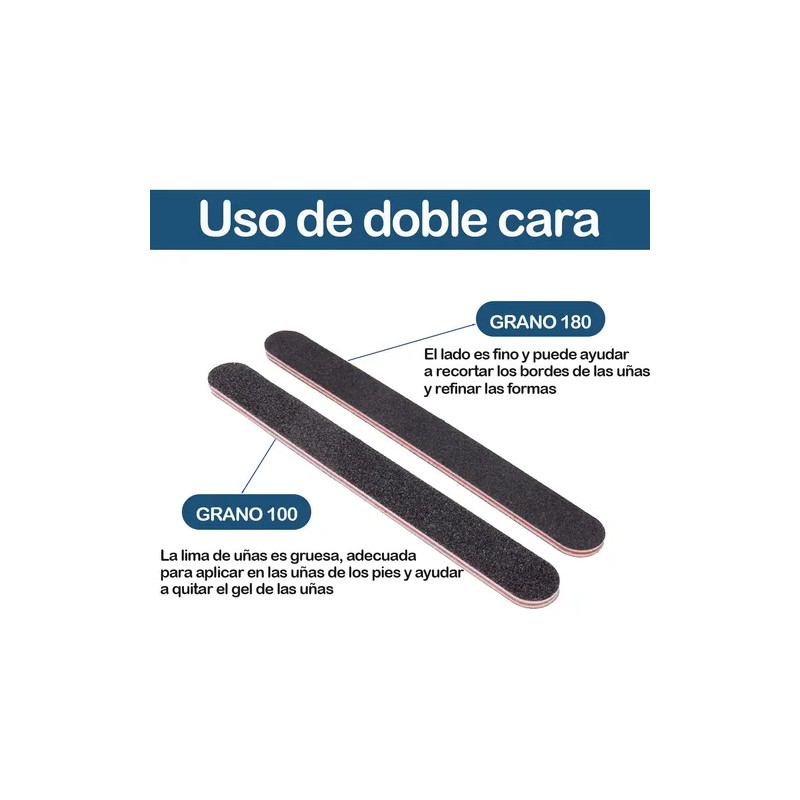 50 Limas Para Uñas Aaturales O Acrílicas Granos 100180
