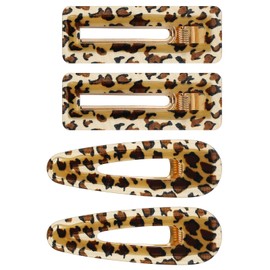 Mabor 4 Pieces Leopard Print Hair Clips Women 2 Styles 6.7cm/7cm