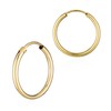 NKlaus Pair of 585 Yellow Gold Hoop Earrings Round Gold