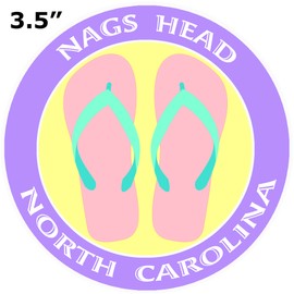 Athena Brands Flip Flops Nags Head North Carolina - Car Truck Window Bumper Sticker Decal - Panama Purple
