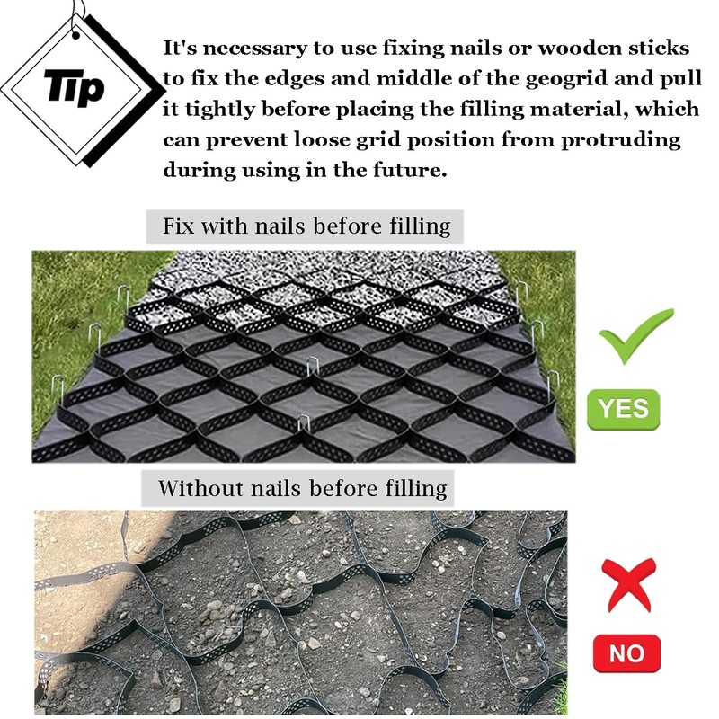 Gravel Ground Grid 9ft x 17ft, Geo Grid for Ground