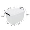 Callyne 4-Pack Clear Plastic Storage Bins with Lid, 42 L