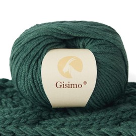 GISIMO 100% Merino Wool Yarn, 6-Ply Luxurious and Soft Yarn for Hand Knitting & Crocheting, 1.76 OZ/50g, 127 yds/116 Meters (Green, 1 Ball)