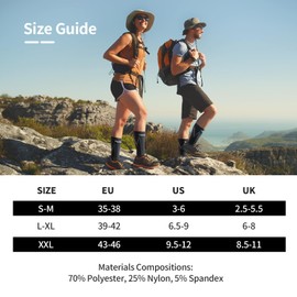 CAMBIVO 2 Pairs Compression Crew Running Socks for Men and Women, Breathable Hiking Basketball Sport Socks with Cushion Arch Support, Moisture Wicking