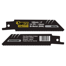 3 x SabreCut SCRS522BF 100mm 14 TPI S522BF Fast Metal Cutting Reciprocating Sabre Saw Blades Compatible with Bosch Dewalt Makita and many others