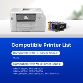 LC406XL Ink Cartridges for Brother Printer Replacement for LC406 XL, 5 Pack
