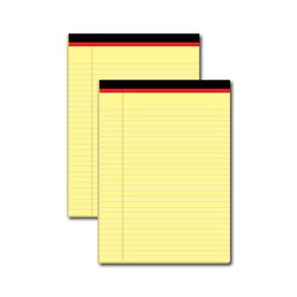 AUKSales Legal Pads 8.5 x 11, 2 Pack Wide Ruled Lined Notepad, Yellow Legal Pads of Paper Legal Notepads, Micro Perforated Note Pads 8.5 x 11 Legal Pad, Yellow Legal Pads, 50 Sheets Per Writing Pad
