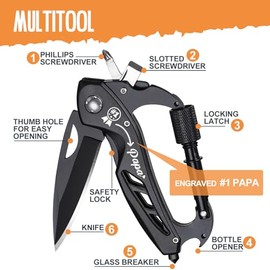 Gifts for Papa, Papa Gifts for Fathers Day, Papa‘s Multitool Gift for Fathers Day Birthday, EDC Outdoor Papa’s Gift