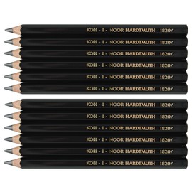 Koh-i-noor Jumbo - 12 Thick Graphite Pencils. 6B. 1820