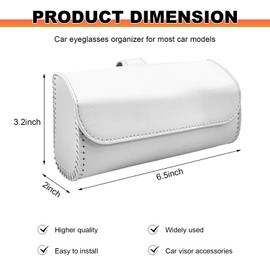 MUQIDA Sunglasses Holder for Car Sun Visor, Leather Auto Sun Visor Glasses Protective Storage Case, Automotive Eyeglasses Organizer Box for Men Women, Interior Car Accessories