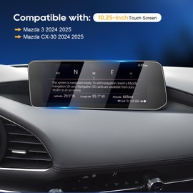 LFOTPP [2 Stück] Kompatibel mit Mazda 3 CX-30 2024 2025 Facelift 10,25 Zoll Navigation Schutzfolie, CX30 10.25" Nano PET Foile 5H Anti-Kratzen Displayschutzfolie Zubehör (ohne Loch)