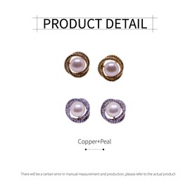 AIMALL Elegant Natural Freshwater 6A Oblate Pearl Earrings (Gold)