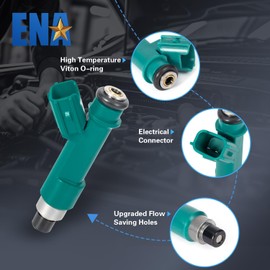 ENA 12 Holes Fuel Injectors Set of 6 Compatible with Toyota 4Runner 2003-2009 FJ Cruiser 2007 2008 2009 Tacoma 2005 2006 Tundra 2005 2006 V6 4.0L Replacement for FJ787 2325031060 2325031010